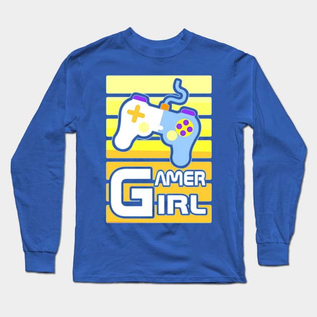 Yellow Gamer Girl Long Sleeve T-Shirt by AlondraHanley